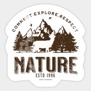 connect explore respect nature Sticker